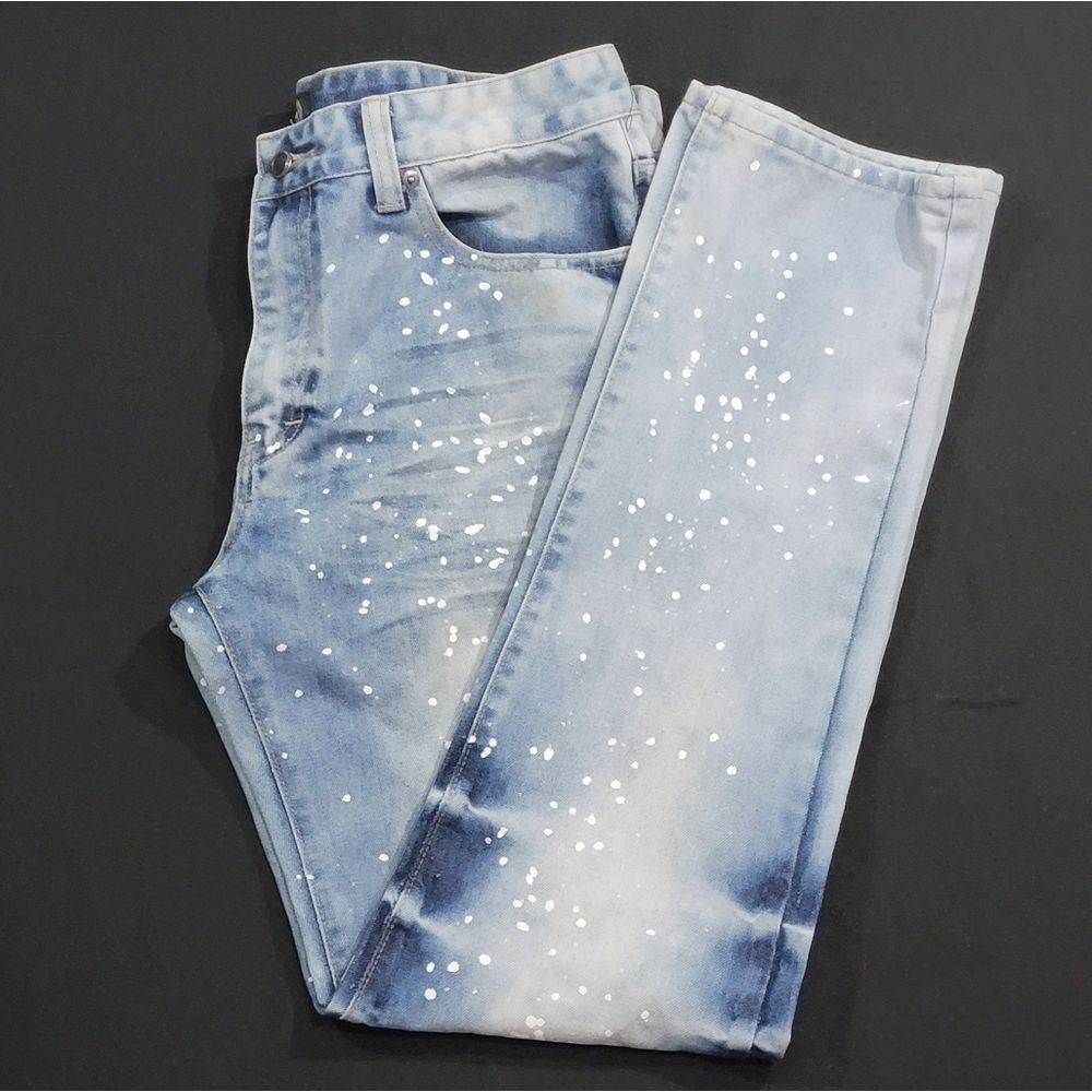 New York Premium Label Distressed Blue Jeans, Men’s Sz 36/34